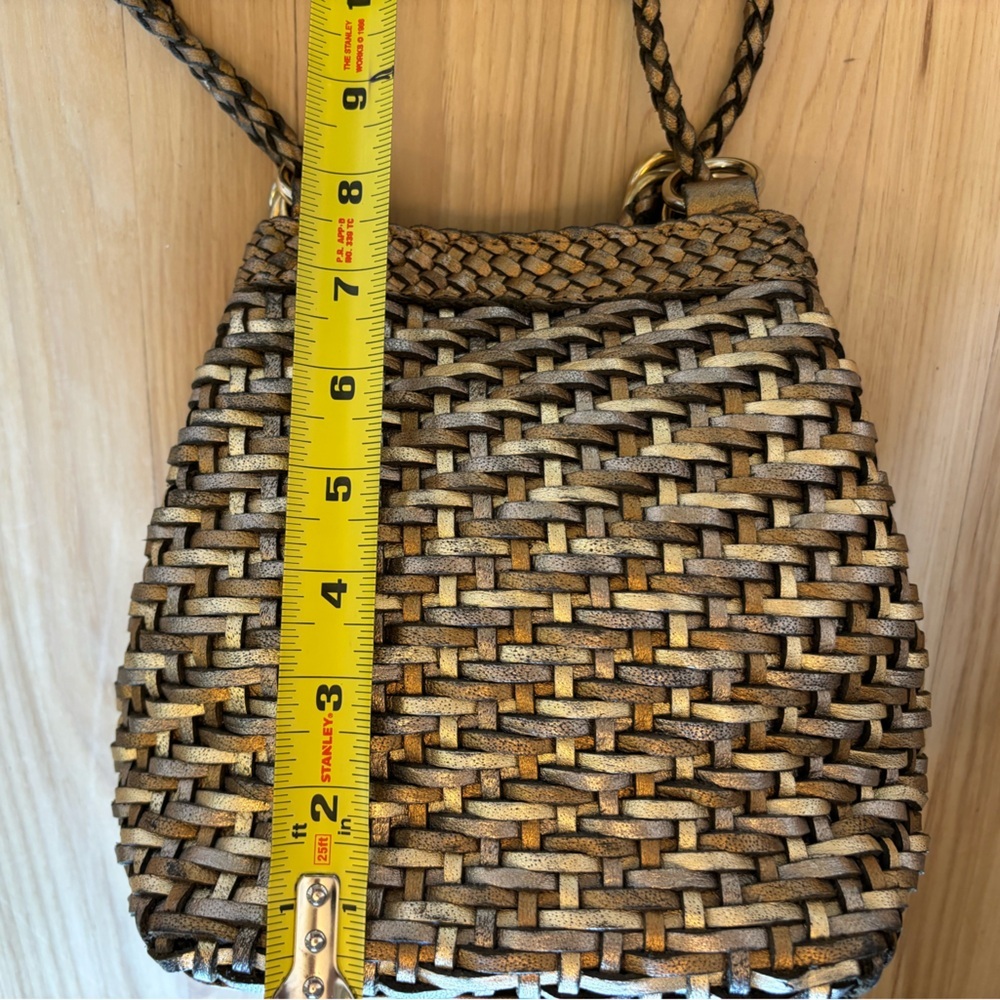 Franco Sarto Metallic Faux Leather Drawstring Bucket Bag Vtg 80s 90s - Picture 9 of 10